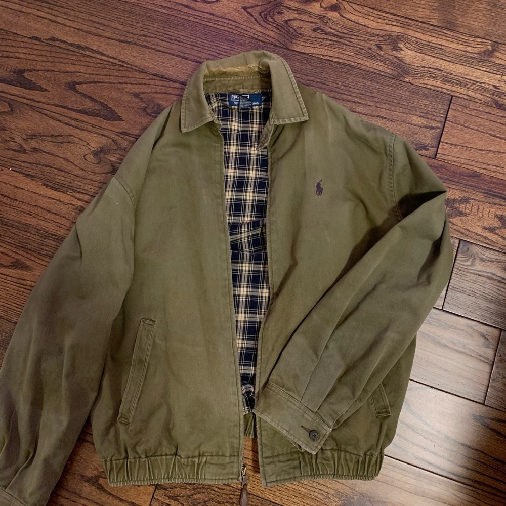 Green and plaid polo jacket